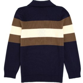 Resim U.S. Polo Assn. Erkek Çocuk Lacivert Polo Yaka Yarım Fermuarlı Kazak 50315615-VR033 