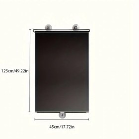 Resim Gateesat 2 Adet Katlanır Güneşlik Perde Siyah 45x125cm Uv Koruma Isı Yalıtım 