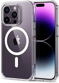Resim Iphone 14 Pro Max Uyumlu Kılıf Kamera Lens Korumalı Magsafe Destekli Şeffaf Darbe Emici Sert Kapak 