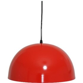 Resim Riolight Modern Kırmızı Içi Beyaz Tekli Metal Sarkıt Çap: 30Cm 