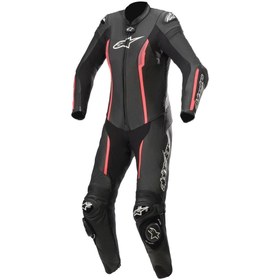 Resim Alpinestars Stella Missile V2 Korumalı Kadın Deri Yarış Tulumu Siyah Pembe 