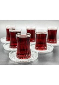 Resim Elysia Çay Bardağı Çay Takımı Seti 12 Parça Çay-6 Kişilik Şeffaf 