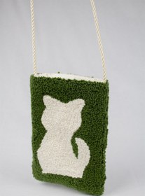 Resim pulur.co Haki Kedili Punch Işlemeli Retro Telefon Çantası 