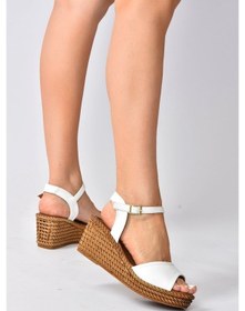Resim Fox Shoes Beyaz Dolgu Topuklu Kadın Ayakkabık674192209 
