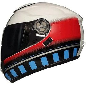 Resim Motoanl CE Onaylı Full Face Abs Material Güneş Vizörlü FR 913 Tessaract-TS Motosiklet Kaskı Kırmızı 