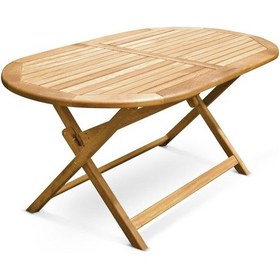 Resim ReHome Truva 160x90 cm İroko Oval Yemek Masası 