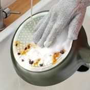 Resim 1 Paket 2'si 1 Arada Premium Çelik Tel Bulaşık Yıkama Eldivenleri - Kaymaz, İnce ve Hafif, Dayanıklı & Nefes Alabilir BPA İçermeyen Mutfak, Banyo, Cam için Çok Yüzeyli Kullanım 