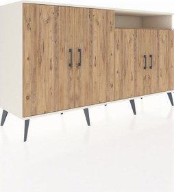 Resim Kronos Konsol 6 Raflı 4 Kapaklı 176x59x99 Aytaşı-çam Atlas Çam - Aytası 
