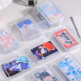 Resim 3 Adet Şeffaf Kutu, Kartpostal Saklama Kutusu, Mühürlü Araç Depolama Kutusu, Masaüstü Fotoğraflar MEMO Oyun Kartı Konteyneri, Ev Depolama Aksesuarları 