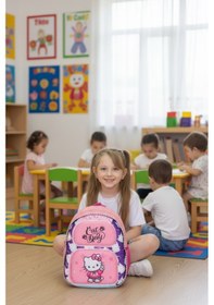 Resim Kız Çocuk Hello Kitty Temalı Anaokulu Sırt Çantası Sevimli Tasarım, Su Geçirmez Ve Hafif Yeni Sezon Pembe 