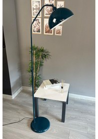 Resim Deniz Yeşili Lambader Hareketli Başlık Modern Dekoratif Oturma Odası Çalışma Odası Zemin Lambası Yeşil 