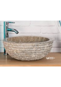 Resim Light Emperador Dışı Yatay Patlatma Yuvarlak Lavabo 