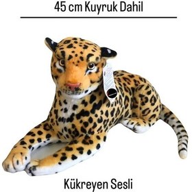 Resim Kükreyen Sesli Peluş Kaplan Peluş Leopar Çok Renkli 