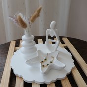 Resim 1 Set Kalıplar Büyük Tepsi Kalıpları Denizyıldızı Depolama Kil Reçine Kalıbı Silikon Düşünür Heykeli Süs Kalıbı Yuvarlak Vazo Epoksi Döküm Kalıbı DIY Çimento Alçı Ev Dekoru için 
