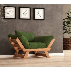 Resim Woodesk Adalar Masif Tik-Yeşil Renk Berjer CPT8160-140 