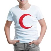 Resim Türk Bayrağı - Bayrak Ay Beyaz Çocuk Tshirt 