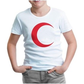 Resim Türk Bayrağı - Bayrak Ay Beyaz Çocuk Tshirt 