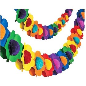 Resim Ximistore9 Hawaii Temalı 3 Metre Renkli Kağıt Çiçekli Zirve, Parti Ve Etkinlik Dekorasyonu, Kolay Asma 