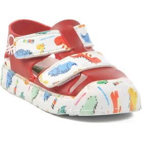 Resim United Colors Of Benetton Kırmızı Cırtlı Kız Bebek Sandalet Bn-1409 B 