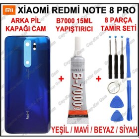 Resim Xiaomi Redmi Note 8 Pro Arka Pil Kapak Cam Batarya Kapağı + Tamir 
