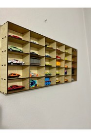 Resim Mini Tasarım Atölyem Çocuk Odası Araba Rafı 30 Araçlık Montessori 