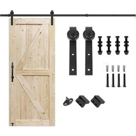 Resim Ahır Kapı Mekanizması Antrasit Renk 200 Cm Sürgü Sistem 