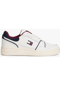 Resim Tommy Hilfiger Fine Cleat Retro Basketball Erkek Beyaz Spor Ayakkabı-9601 Rwb 