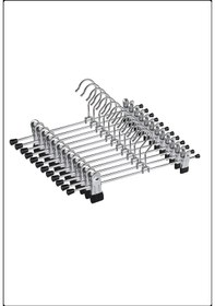 Resim Mandallı Metal Pantolon & Etek Askısı Gümüş 10 Adet Krom 