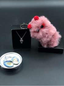 Resim Masalsı Concept Peluş Anahtarlık Ve Gerçek Inci Kolye Sevgililer Doğum Günü Hediyesi,kız Arkadaşa Hediye 