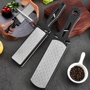 Resim 1 adet 5'i 1 arada Manuel Bıçak Bileme Makinesi ile 400/1000 Kum Elmas ve Seramik Çift Taraflı Taşlama Taşı - Mutfak Bıçakları, Makaslar, Balta için Tungsten Çelik Çoklu Bıçak Bileyici - Ev ve Profesyonel Kullanım için Taşınabilir Elektriksiz Tasarım, Profesyonel Bıçak Bakımı | Şık Tasarım | Dayanıklı Bileme 