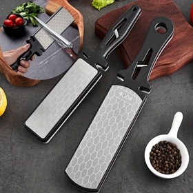 Resim 1 adet 5'i 1 arada Manuel Bıçak Bileme Makinesi ile 400/1000 Kum Elmas ve Seramik Çift Taraflı Taşlama Taşı - Mutfak Bıçakları, Makaslar, Balta için Tungsten Çelik Çoklu Bıçak Bileyici - Ev ve Profesyonel Kullanım için Taşınabilir Elektriksiz Tasarım, Profesyonel Bıçak Bakımı | Şık Tasarım | Dayanıklı Bileme 