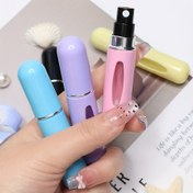 Resim 6 adet 5ml Plastik Parfüm Şişeleri, Fruktoz Renkli Moda Koku Atomizer Kapları, Seyahat ve Makyaj Sprey için Alt Dolgulu Tasarıma Sahip Yeniden Doldurulabilir Taşınabilir Sıvı Püskürtme Şişesi 