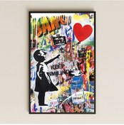 Resim Banksy Tarzı Kız Ve Balon Graffiti Şeffaf Pleksi Tablo 