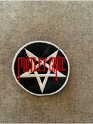 Resim icase Mötley Crüe Müzik grubu Nakış Patch Peç Yama dikilebilir yama (8x8 CM) 