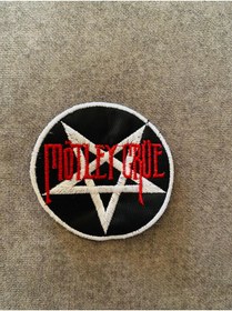 Resim icase Mötley Crüe Müzik grubu Nakış Patch Peç Yama dikilebilir yama (8x8 CM) 