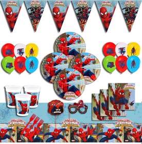Resim Spiderman Örümcek Adam Doğum Günü Parti Malzemeler 32 Kişilik 