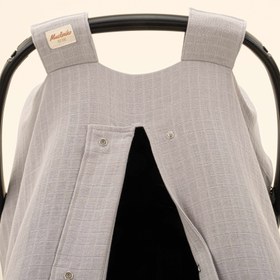 Resim Puset Örtüsü - Tek Taraflı - Koyu Gri Muslin 