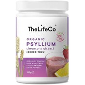 Resim THELİFECO Organik Psyllium Çilekli ve Limonlu İçecek Tozu 180g 