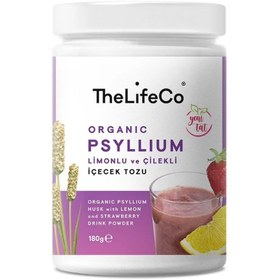 Resim THELİFECO Organik Psyllium Çilekli ve Limonlu İçecek Tozu 180g 