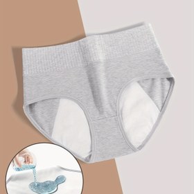 Resim 1 adet Kadın Hijyenik Külot Orta Bel ve Yan Sızıntı Yok, Basit Düz Renk, QUASTI 