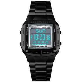Resim Siyah Erkek Analog Dijital Saat, Şık Günlük Spor Saati, 3atm Su G 