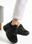 Resim Devida Kadın Siyah Spor Ayakkabı 6 Cm Yüksek Rahat Air Taban Sneaker X160 Vega Serisi 