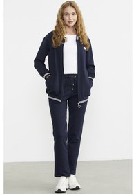 Resim Fermuarlı Örme Kombinli Eşofman Takım - Lacivert 001 