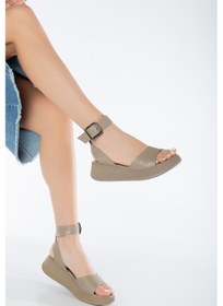 Resim Vizon Hakiki Deri Kadın Sandalet Sk23y501-vzn 001 