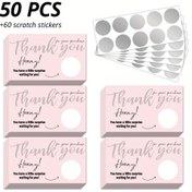 Resim 50 Teşekkür Edin Scratch Kartları, 60 Çıkartma, Boş Hediye Voucher Kartları, Küçük İşletme Sipariş Teşekkür Kartları, Kendi DIY Pembe Scratch Kartlarınızı Oluşturun, Çevrimiçi Mağazalar, Kişisel Mağazalar, El Sanatları, Yaratıcı Ürünler, Giyim ve Daha Fazlası İçin Uygun. 