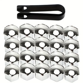 Resim Araba Tekerlek Somun Kapakları Araba Stili 17mm Dış Dekorasyon Koruma 20 adet Özel Soket Otomatik Hub Vida Kapağı Cıvata Jantlar 