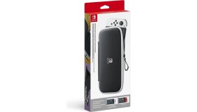 Resim Nintendo Switch OLED Orijinal Lisanslı Çanta ve Ekran Koruyucu Siyah Materyal ile Koruma 
