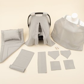 Resim 11 Parça Avantajlı Set - Tek Taraflı - Açık Gri Muslin 