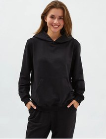 Resim Sunmyclub Kadın Oversize Kapüşonlu Sweatshirt 273854547 Siyah 