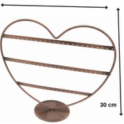 Resim Metal Küpe StandI (32 çift küpe ) Orta boy Kalp Şeklinde Bronz, Küpe Takı Düzenleme Organizatör 